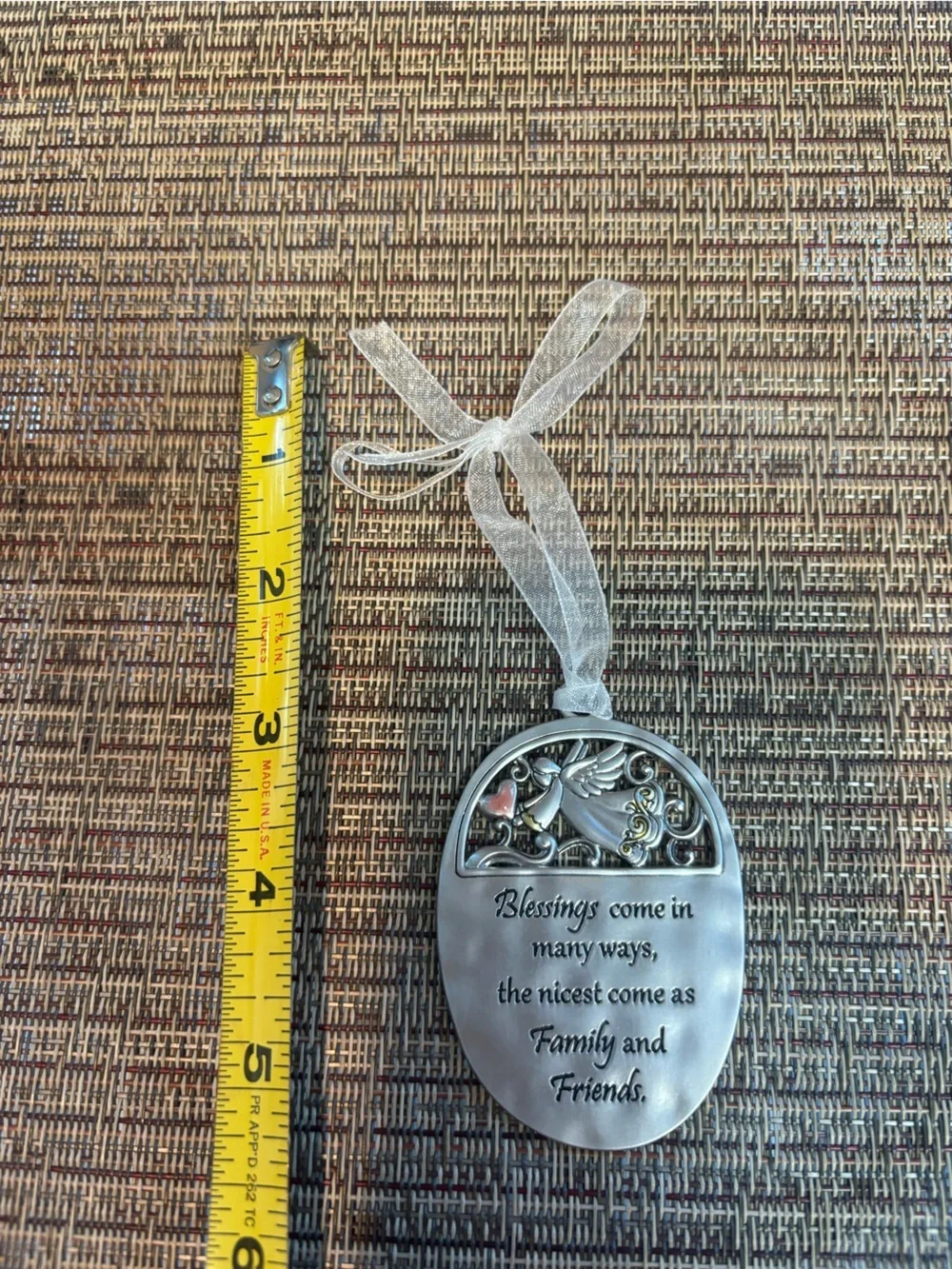 Silver Color Angel Blessings Ornament - Family & Friends